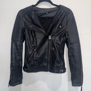 Topshop Classic Black Faux Leather Jacket
